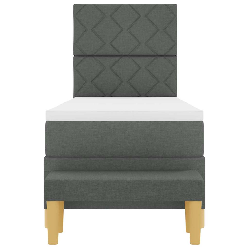 Letto a molle con testiera Grigio scuro 200 x 80 cm Tessuto | homemem39
