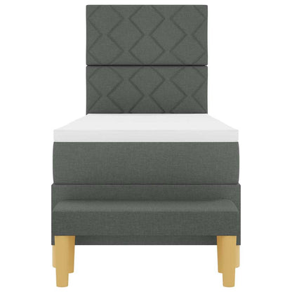 Letto a molle con testiera Grigio scuro 200 x 80 cm Tessuto | homemem39