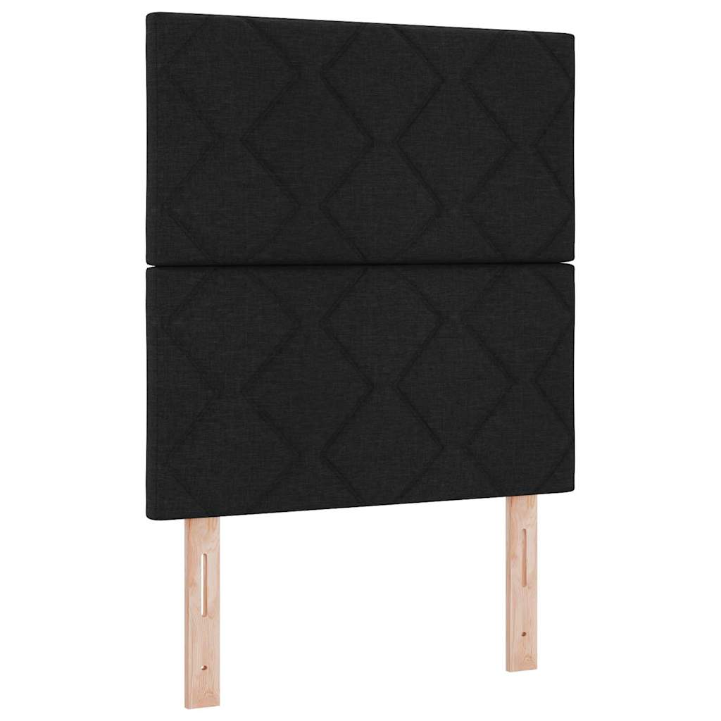 Letto a molle con cuscino con testiera Nero 200 x 80 cm Tessuto | homemem39