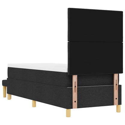 Letto a molle con cuscino con testiera Nero 200 x 80 cm Tessuto | homemem39