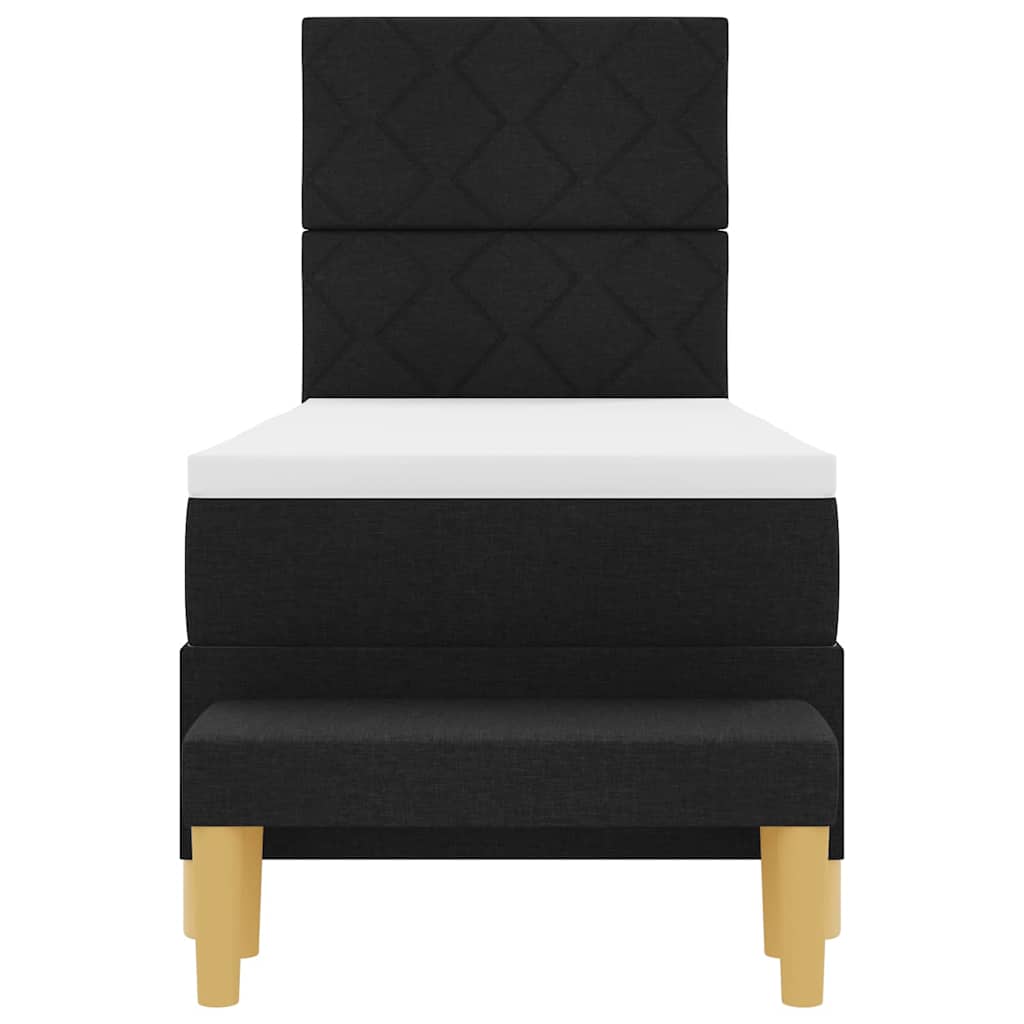 Letto a molle con cuscino con testiera Nero 200 x 80 cm Tessuto | homemem39