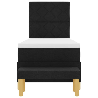 Letto a molle con cuscino con testiera Nero 200 x 80 cm Tessuto | homemem39
