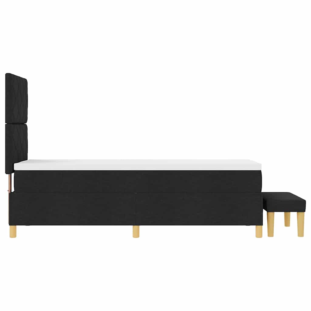 Letto a molle con cuscino con testiera Nero 200 x 80 cm Tessuto | homemem39