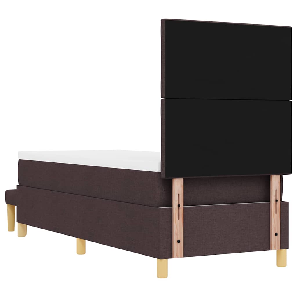 Letto a molle con testiera Marrone scuro 200 x 80 cm Tessuto | homemem39