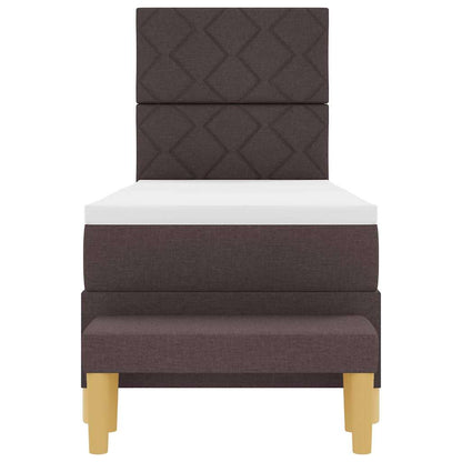 Letto a molle con testiera Marrone scuro 200 x 80 cm Tessuto | homemem39
