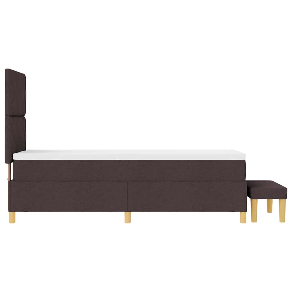Letto a molle con testiera Marrone scuro 200 x 80 cm Tessuto | homemem39