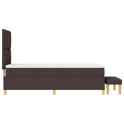 Letto a molle con testiera Marrone scuro 200 x 80 cm Tessuto | homemem39