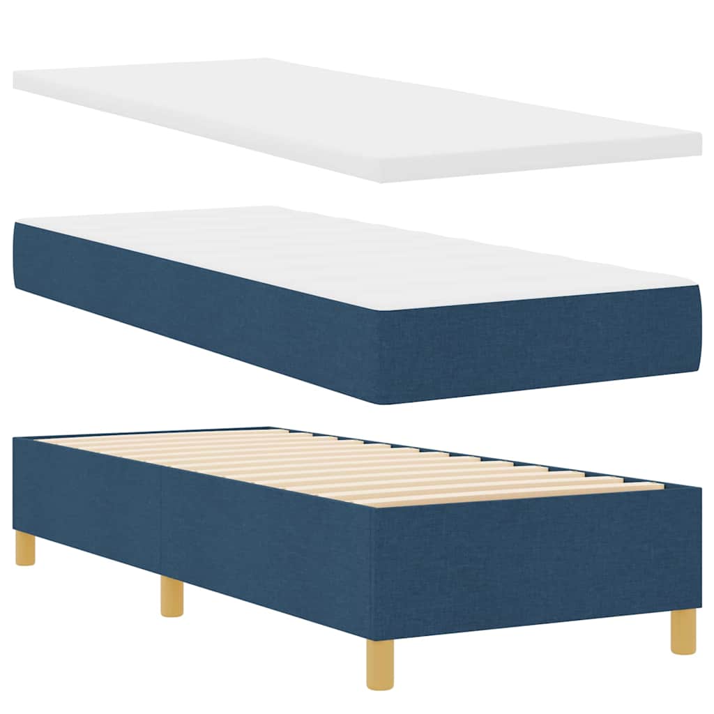 Letto a molle con testiera Blu 200 x 80 cm Tessuto | homemem39