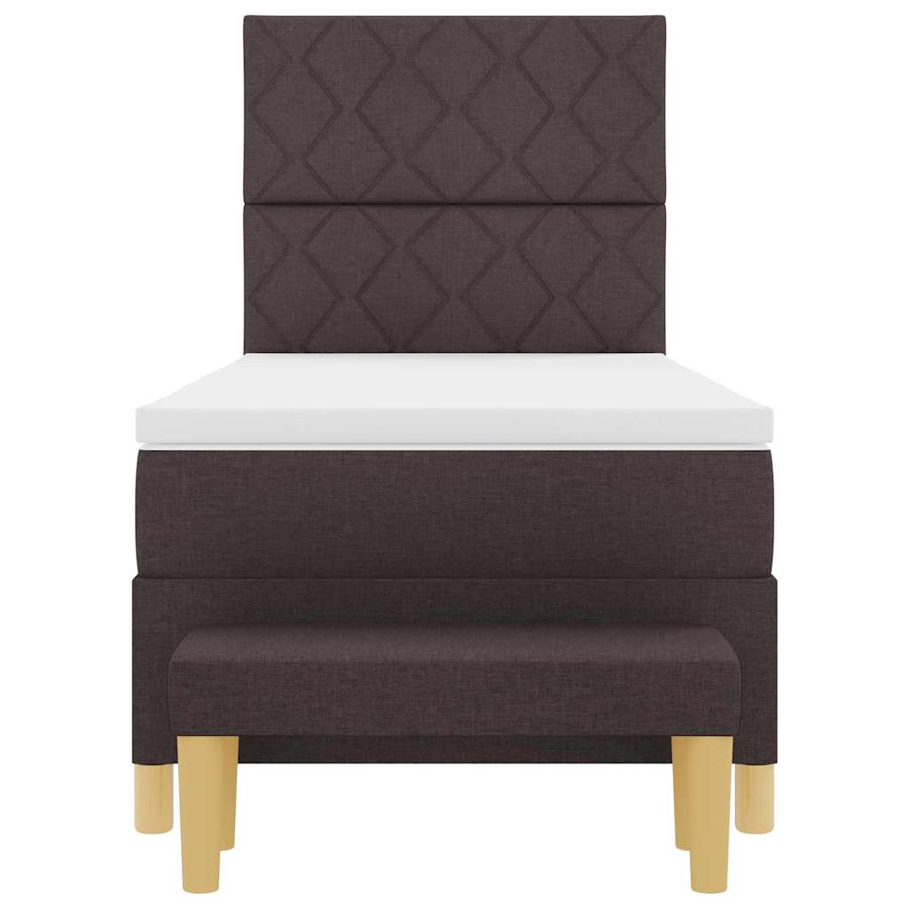 Letto a molle con materasso Marrone scuro 90 x 200 cm Tessuto - homemem39