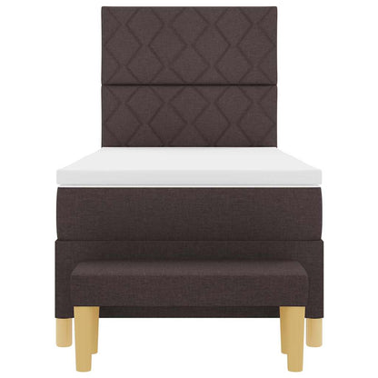 Letto a molle con materasso Marrone scuro 90 x 200 cm Tessuto - homemem39