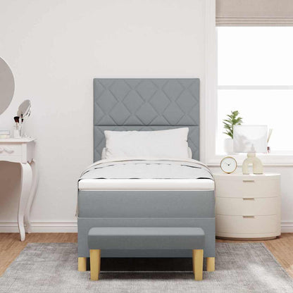 Letto a molle con materasso Grigio chiaro 100 x 200 cm Tessuto