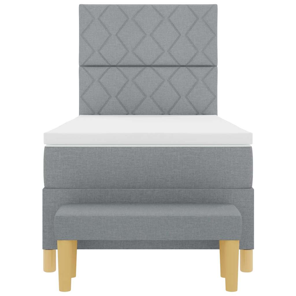 Letto a molle con materasso Grigio chiaro 100 x 200 cm Tessuto