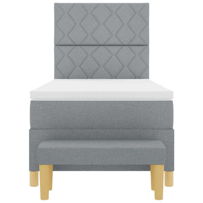 Letto a molle con materasso Grigio chiaro 100 x 200 cm Tessuto