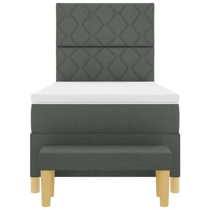 Letto a molle con materasso Grigio scuro 100 x 200 cm Tessuto