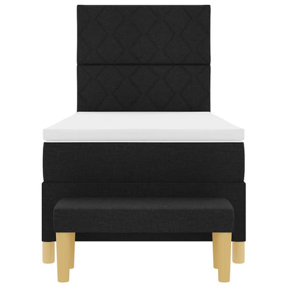 Letto a molle con materasso Nero 100 x 200 cm Tessuto