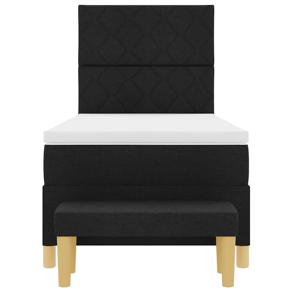 Letto a molle con materasso Nero 100 x 200 cm Tessuto - homemem39