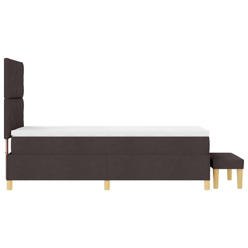 Letto a molle con cuscino Marrone scuro 200 x 100 cm Tessuto | homemem39