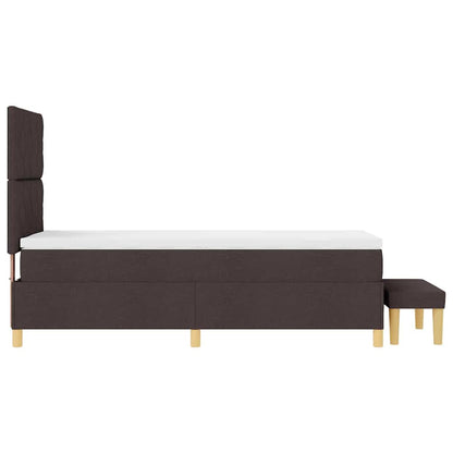Letto a molle con cuscino Marrone scuro 200 x 100 cm Tessuto | homemem39