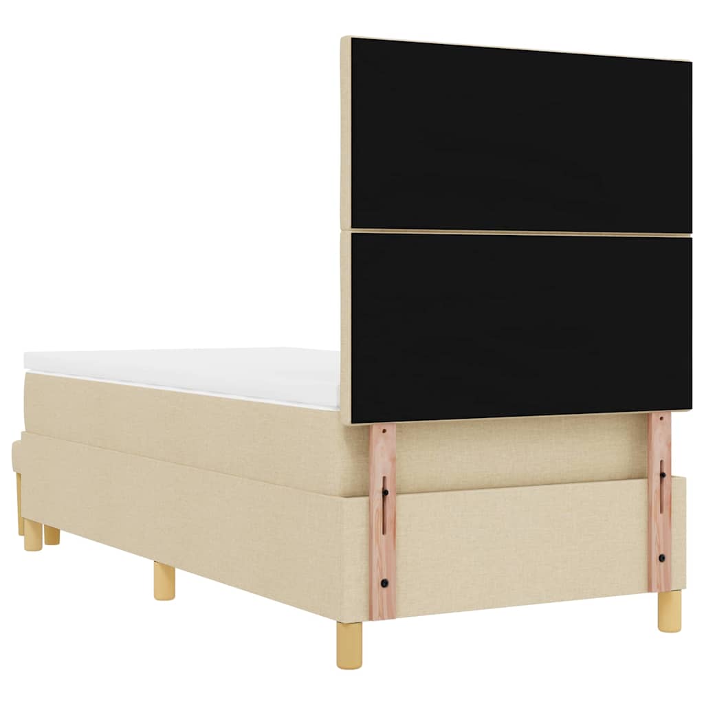 Letto a molle con cuscino Crema 200 x 100 cm Tessuto | homemem39