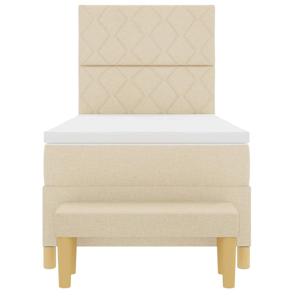 Letto a molle con cuscino Crema 200 x 100 cm Tessuto | homemem39