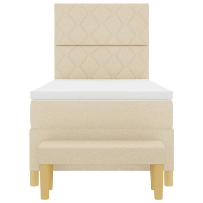 Letto a molle con cuscino Crema 200 x 100 cm Tessuto | homemem39