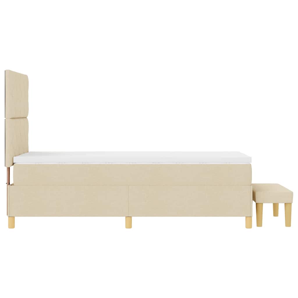 Letto a molle con cuscino Crema 200 x 100 cm Tessuto | homemem39