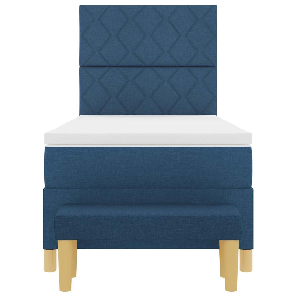 Letto a molle con testiera Blu 200 x 100 cm Tessuto | homemem39