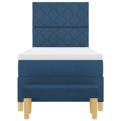 Letto a molle con testiera Blu 200 x 100 cm Tessuto | homemem39