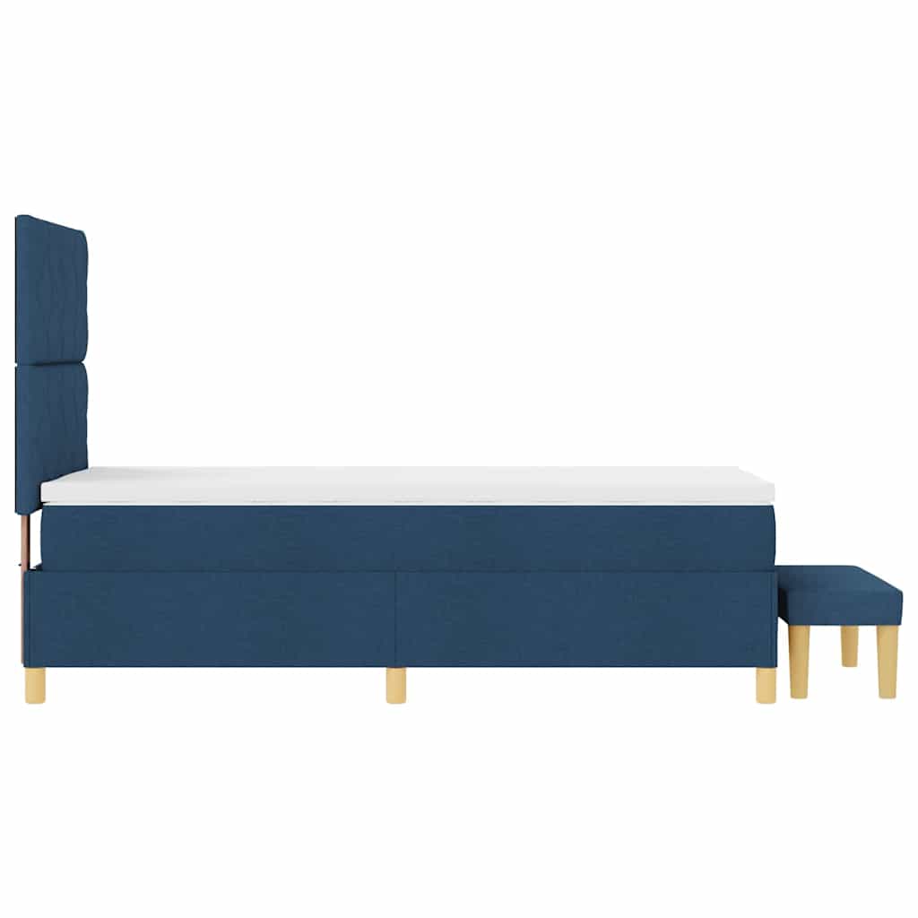 Letto a molle con testiera Blu 200 x 100 cm Tessuto | homemem39