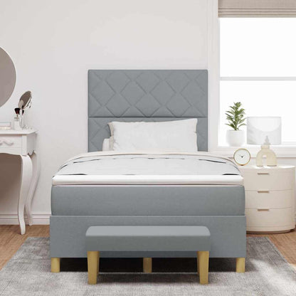 Letto a molle con cuscino Grigio chiaro 190 x 120 cm Tessuto | homemem39