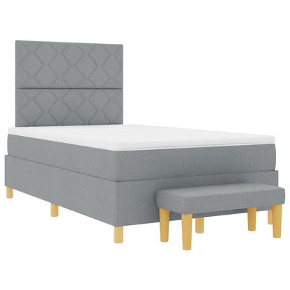 Letto a molle con cuscino Grigio chiaro 190 x 120 cm Tessuto | homemem39