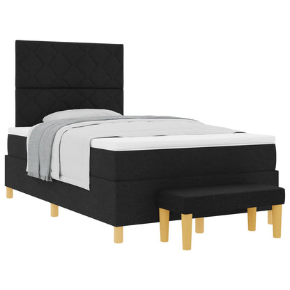 Letto a molle con testiera Nero 190 x 120 cm Tessuto | homemem39