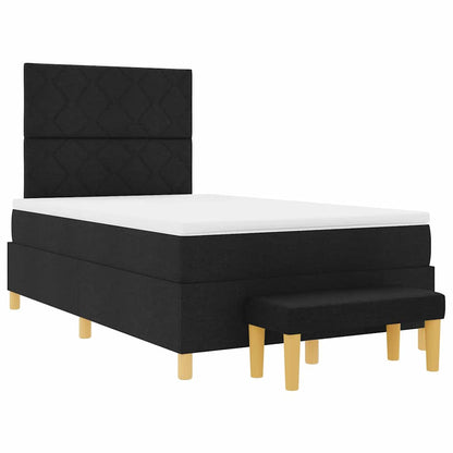 Letto a molle con testiera Nero 190 x 120 cm Tessuto | homemem39