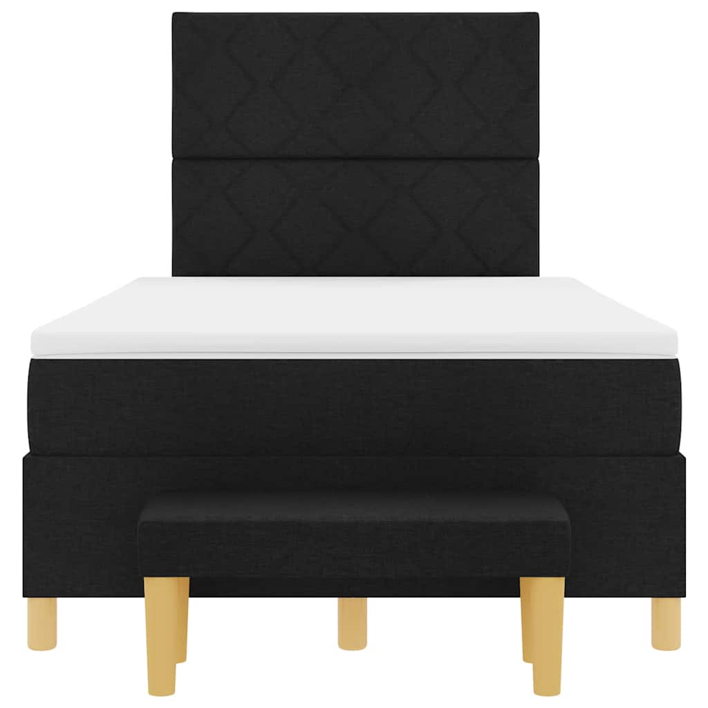 Letto a molle con testiera Nero 190 x 120 cm Tessuto | homemem39