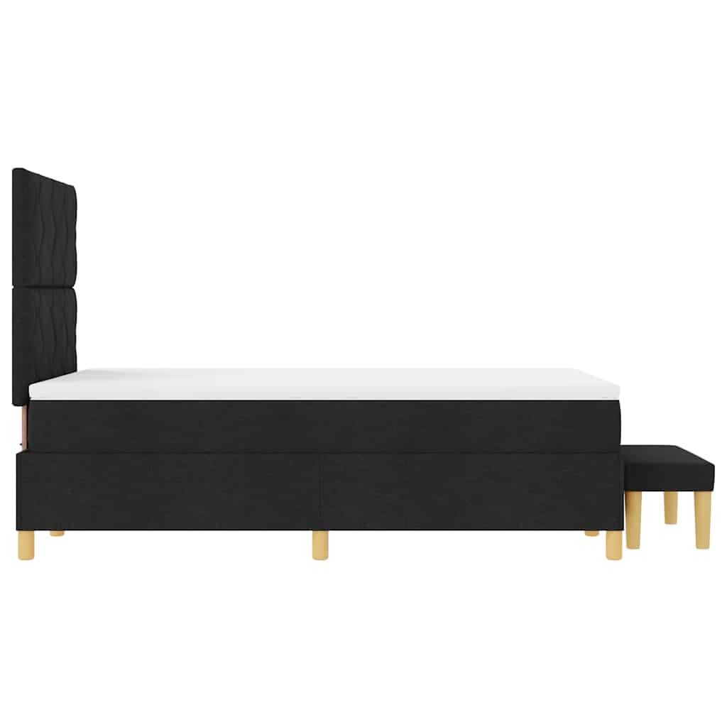 Letto a molle con testiera Nero 190 x 120 cm Tessuto | homemem39