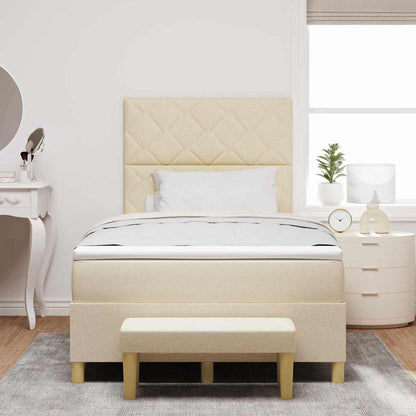 Letto a molle con testiera Crema 190 x 120 cm Tessuto | homemem39
