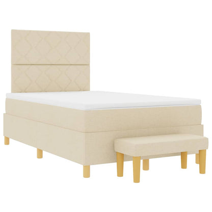 Letto a molle con testiera Crema 190 x 120 cm Tessuto | homemem39