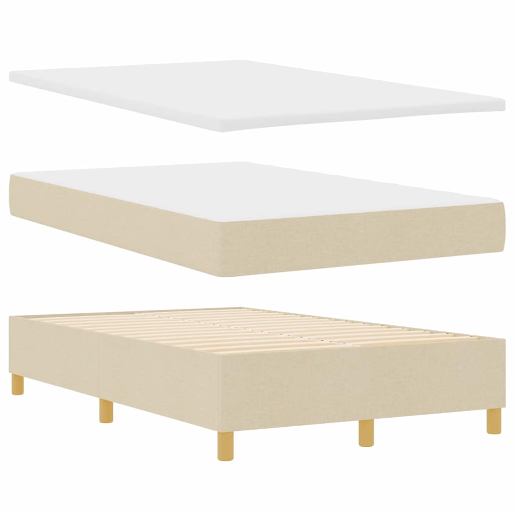 Letto a molle con testiera Crema 190 x 120 cm Tessuto | homemem39