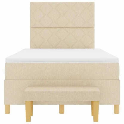 Letto a molle con testiera Crema 190 x 120 cm Tessuto | homemem39