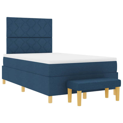 Letto a molle con cuscino con testiera Blu 190 x 120 cm Tessuto | homemem39