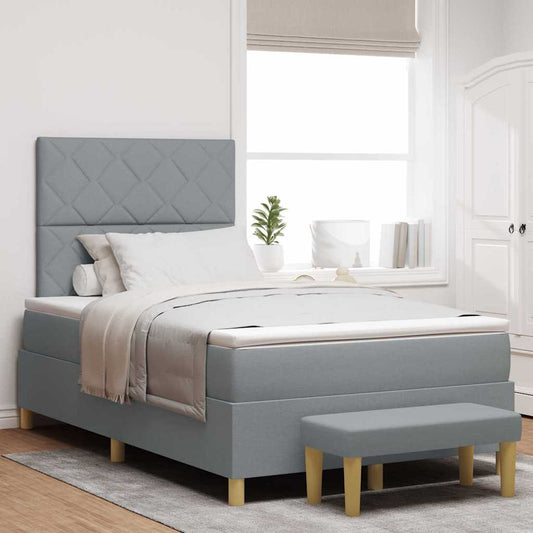 Letto a molle con cuscino Grigio chiaro 200 x 120 cm Tessuto | homemem39