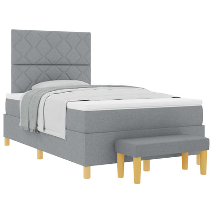 Letto a molle con cuscino Grigio chiaro 200 x 120 cm Tessuto | homemem39