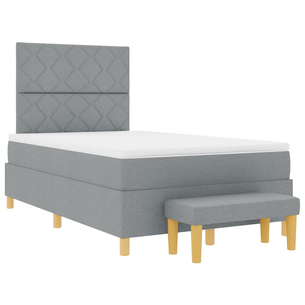Letto a molle con materasso Grigio chiaro 120 x 200 cm Tessuto - homemem39