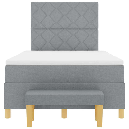 Letto a molle con cuscino Grigio chiaro 200 x 120 cm Tessuto | homemem39