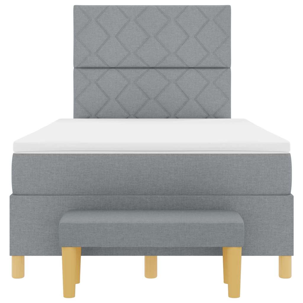 Letto a molle con materasso Grigio chiaro 120 x 200 cm Tessuto - homemem39