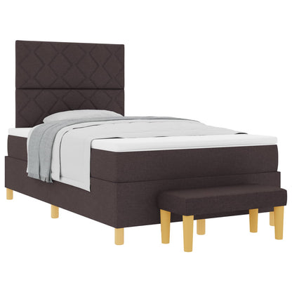 Letto a molle con testiera Marrone scuro 200 x 120 cm Tessuto | homemem39