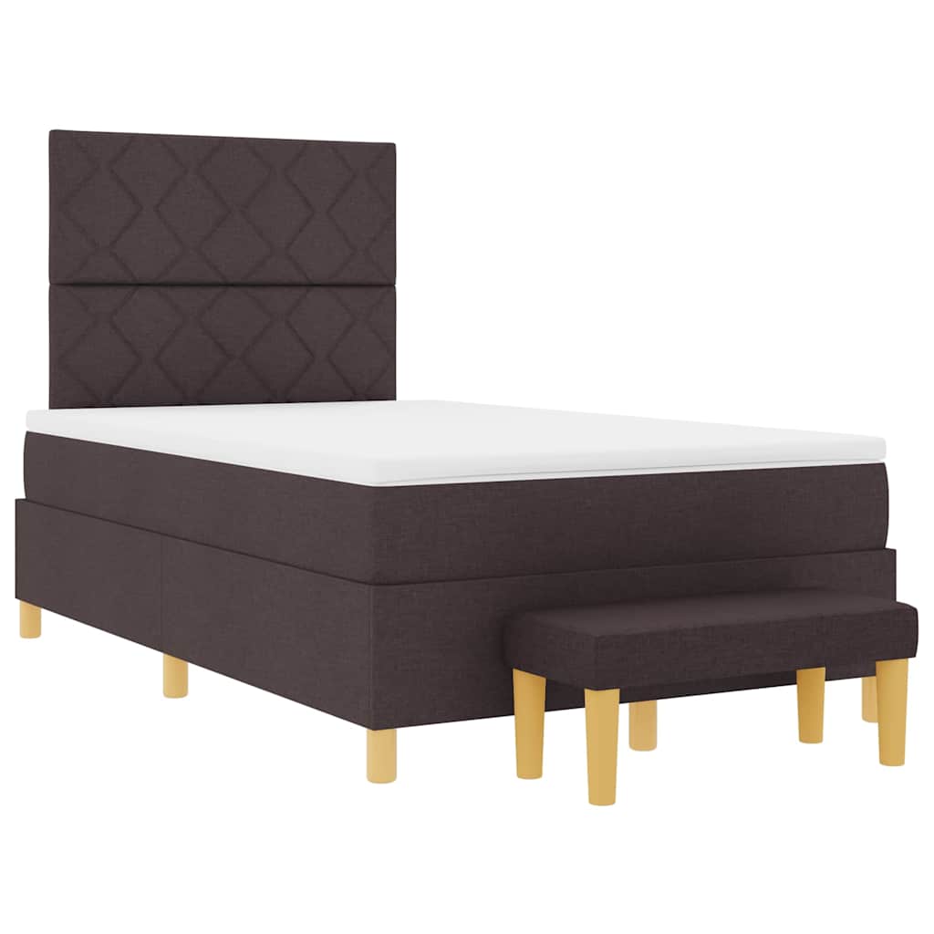 Letto a molle con testiera Marrone scuro 200 x 120 cm Tessuto | homemem39
