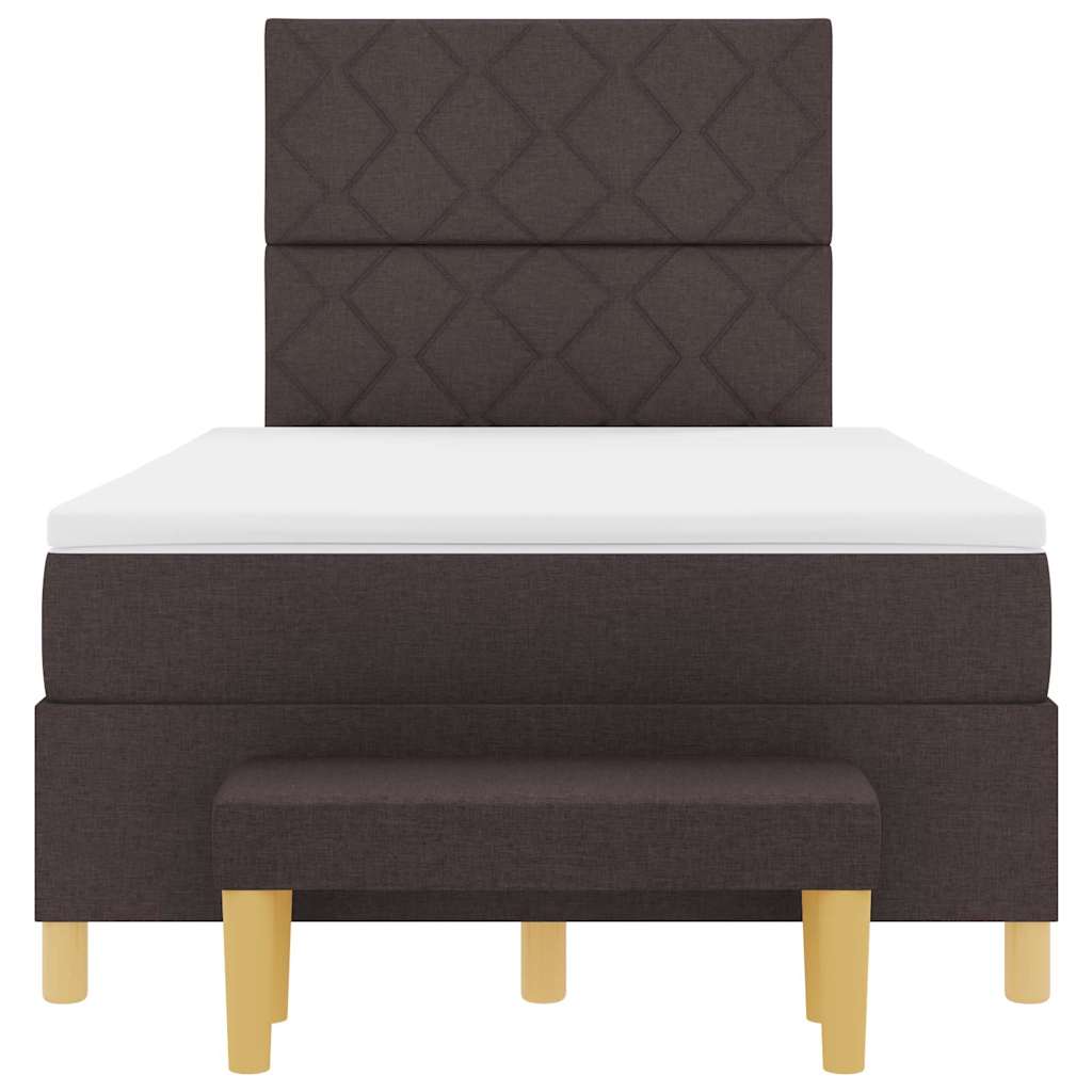 Letto a molle con testiera Marrone scuro 200 x 120 cm Tessuto | homemem39