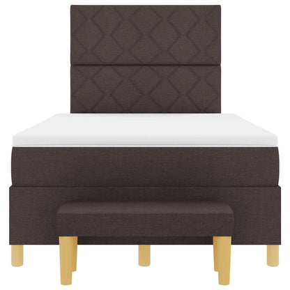Letto a molle con materasso Marrone scuro 120 x 200 cm Tessuto - homemem39
