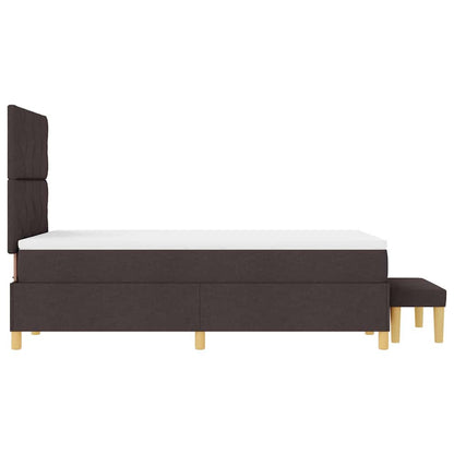 Letto a molle con testiera Marrone scuro 200 x 120 cm Tessuto | homemem39